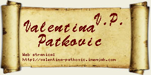 Valentina Patković vizit kartica